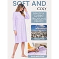 thumbnail image 3 of Casual Nights - Flannel Floral Long Sleeve Nightgowns for Women, Soft Lightweight Cotton & Lace Trim, Comfortable Lounging, Purple X-Large, 3 of 7