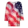 thumbnail image 4 of GEWSEY 3/4 Sleeve V Neck USA Patriotic Shirts for Women 4th of July America Stars Stripes Flag Graphic Tops Cute Tee (Watermelon Red, 3XL), 4 of 8