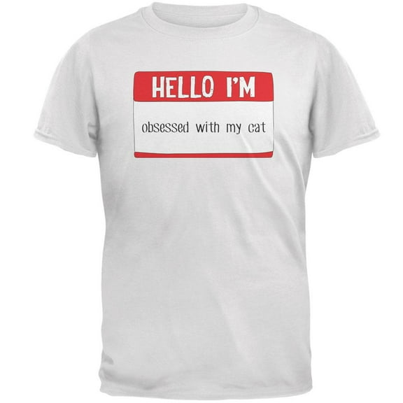 Halloween Hello I'm Obsessed With My Cat Mens T Shirt White 3X-LG
