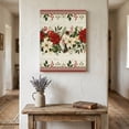 thumbnail image 6 of Canvas Wall Art, Red Poinsettia Christmas Framed Canvas Prints for Hallway Living Room, Xmas Botanical Red Border Beige Extra Large Gallery Wrapped Wall Decor for Home Office, Gifts, 20"x30", 6 of 9
