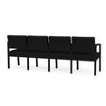 thumbnail image 5 of Lenox Steel Reception Waiting Room 4 Seats Chair / Black Steel / Black, 5 of 5