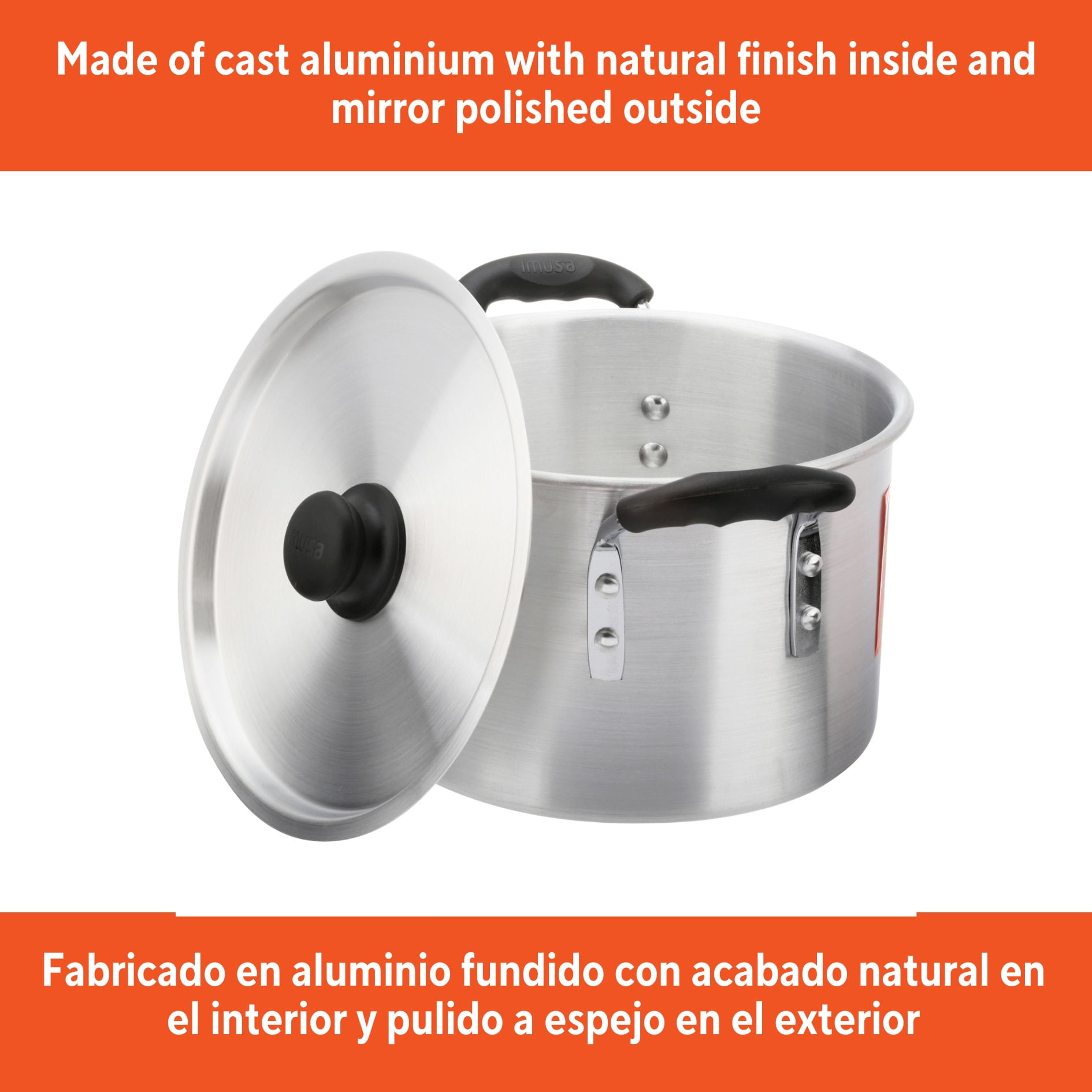 Im Usa 8 Qt Aluminum Stock Pot with Cool Touch Handles for Stews