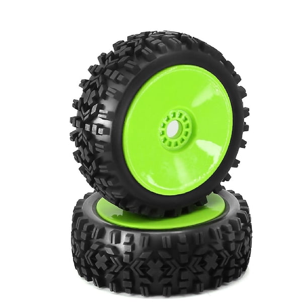 4 Uds 1/8 Rc rueda neumático goma 120mm 112mm neumático 17mm cubo hexagonal para 1/8 Rc coche en carretera todoterreno, verde