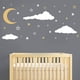 thumbnail image 3 of Calcomanías de vinilo para pared con diseño de nubes y cielo, luna y pared, decoración para habitación infantil y infantil., 3 of 8