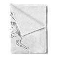thumbnail image 2 of I am a Princess Soft Flannel Fleece Throw Blanket, Kids Cartoon Little Girl Fairy Dress with a Crown Childish Doodle, Cozy Plush for Indoor and Outdoor Use, 70" x 90", Black and White, by Ambesonne, 2 of 5