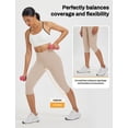 thumbnail image 3 of BALEAF Womens High Waisted Capri Leggings with Pockets Tummy Control Yoga Gym Pants Beige XXXL, 3 of 6