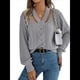 thumbnail image 2 of Suéter Informal de Cuello en V Ahuecado para Mujer, Suéter de Punto de Larga, Suéteres Superiores. Gris L, 2 of 10