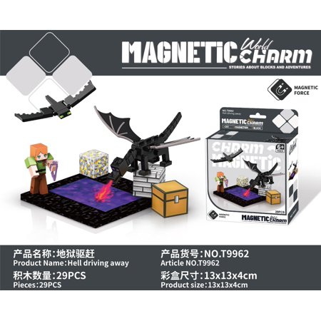 Minecraft Magnetic Building Blocks - 40-48PCs Themed Sets (Enchanting Table/Fishing/Farming/Nether Portal) - ABS Educational STEM Toys for Kids Ages 7-14