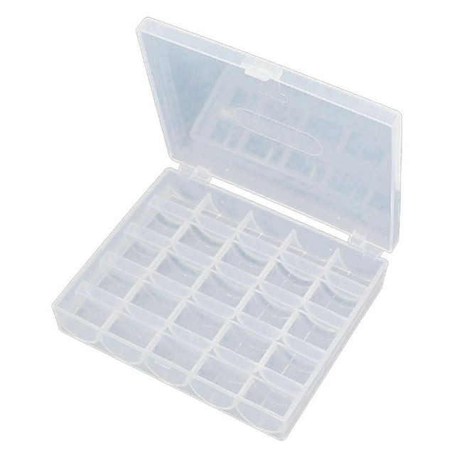 Boîte à canettes 25 emplacements transparente vide, organiseur de rangement pour couture et artisanat, étui en plastique