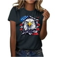 thumbnail image 7 of Cavosen 4th of July T Shirts Women Petite Patriotic Short Sleeve Round Neck Tops American Flag Print T Shirts Lady XL Independence Day Casual Shirts 4th of July Tunic Tees 2025 Patriotic Outfits, 7 of 7