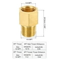 thumbnail image 2 of Adaptador reductor hexagonal de latón macho 1/4 NPT x hembra 1/4 NPT, paquete de 2, 2 of 5