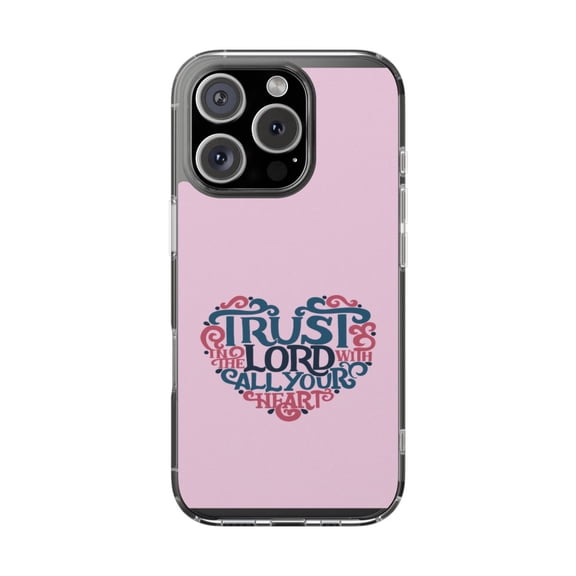 Clear Hybrid Shockproof Case for Apple iPhone 16 PRO - Trust in the Lord Typography Art