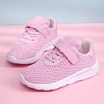 thumbnail image 2 of Mesh Sneakers for Girls Comfy Lightweight Orthopedic Shoes Thick Soft Sole Cushioning Walking Running Shoes Hook and Loop Breathable Athletic Shoes Pink 11.5 Little Kid, 2 of 9