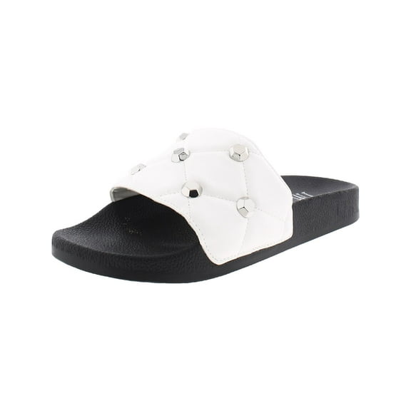 INC Womens Peymin  Faux Leather Quilted Flat Sandals