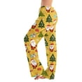 thumbnail image 2 of Women's Fashion Loose Casual Christmas Snowman Print Pants with Drawstring Elastic Waist, Comfortable Sleepwear and Loungewear Trousers for Home,Yellow,2XL, 2 of 7