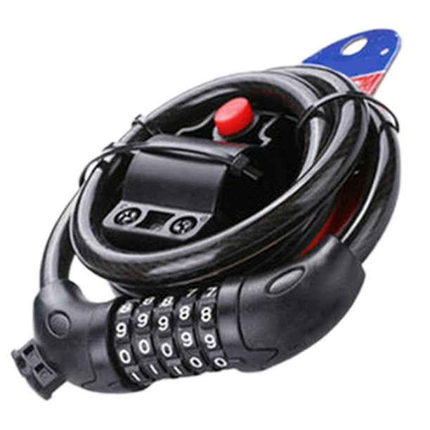 Candado para bicicleta con código reajustable de 5 dígitos de alta resistencia, 1,2 m/4 pies, candado de combinación, candado de cadena para bicicleta, candado para scooter, bicicleta (negro)
