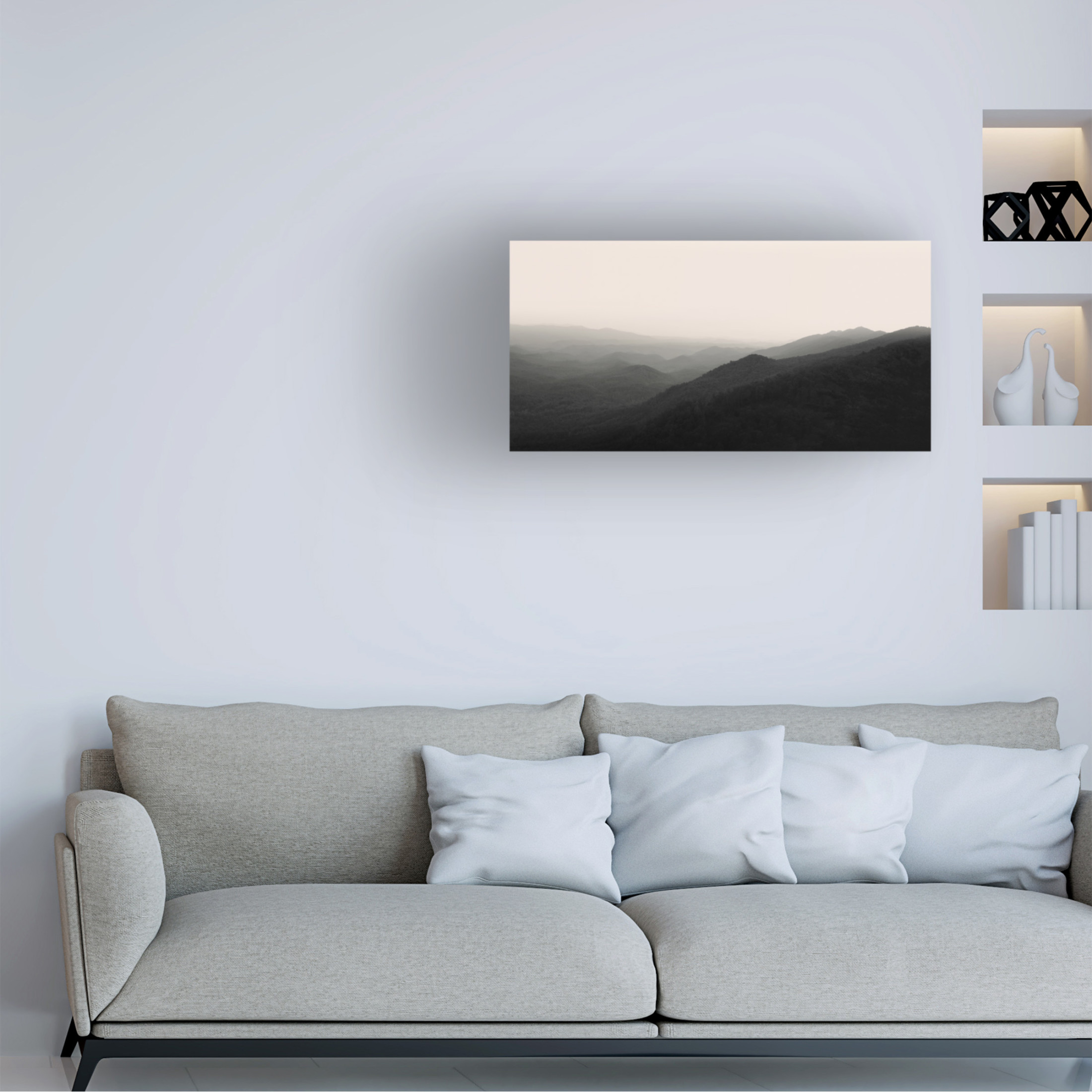 Canvas Wall Art - Nicholas Bell 'Smoky Mountains; Vista No. 2' Wall Art for Living Room, Bedroom, or Office Décor by Trademark Fine Art - 32 x 16 Inches