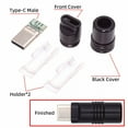 thumbnail image 2 of Xiwai USB 3.1 Type-C Male Plug Connector Solder Type with Aluminum Alloy Shell Black Customization for 4.0mm~6.0mm Cable, 2 of 5