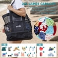 thumbnail image 3 of Tirrinia Mesh Beach Bag with Cooler Compartment, Extra Large Totes for Beach Travel, Functional Fashion Beach Bag for Women, Unique Gifts for Mom, 3 of 6