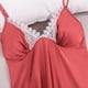 thumbnail image 4 of Camisón corto de encaje para mujer, cómodo, de color liso, con tirantes, para el hogar, 4 of 4