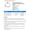 thumbnail image 2 of Rear Left ABS Speed Sensor - Compatible with 2003 - 2007 Honda Accord 2004 2005 2006, 2 of 2