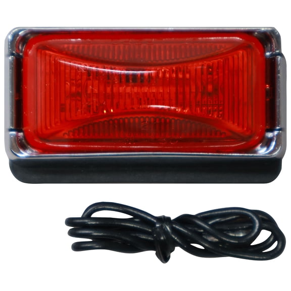 Peterson Manufacturing V203KR PC-Rated Red Kit Clearance & Side Marker with Chrome Bracket
