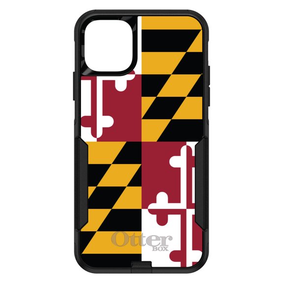 DistinctInk OtterBox Commuter Custom Case for Apple iPhone 15 (6.1" Screen) - Show Your Love of Maryland - Wireless Charging Compatible