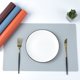 thumbnail image 1 of Nvzi Manteles individuales de piel sintética resistentes al calor, manteles individuales para mesa de comedor(juego de 4, tamaño 17,71 x 11,81 pulgadas, gris), 1 of 5