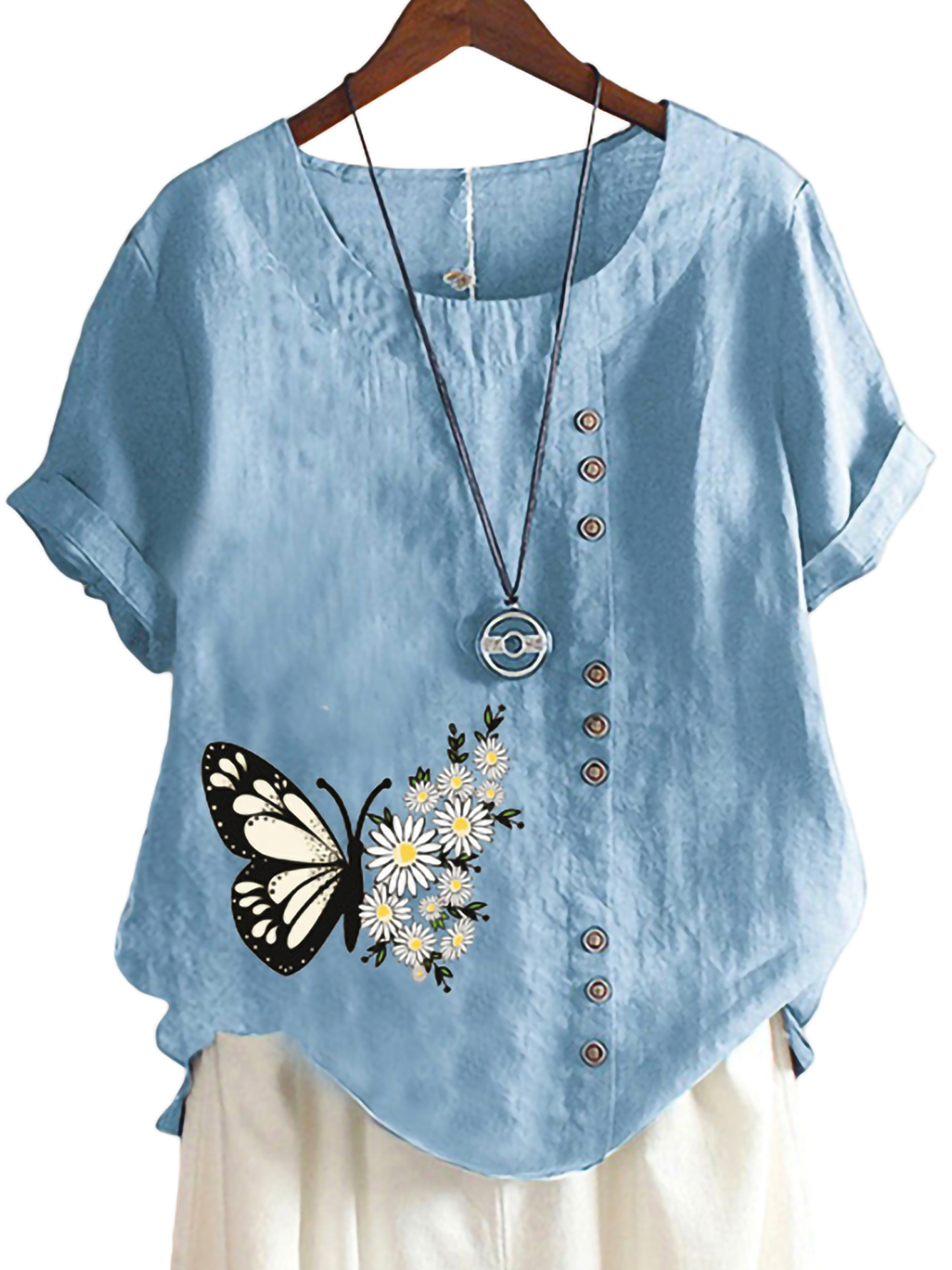 Linen blouses for summer Clearance