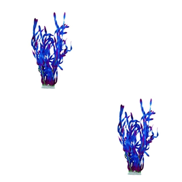 Billuyoard Fishtank Planta de agua artificial Simulación decorativa Reemplazo Plantas subacuáticas Hierbas Accesorios Púrpura Púrpura 2piezas