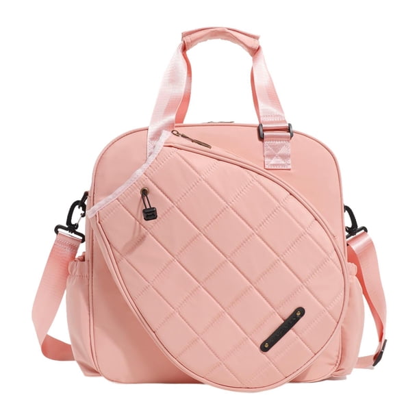 Bolsa de tenis, bolso cruzado de tenis para pickleball, portátil para hombres y mujeres, bolso de mano con Rosa