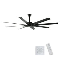 QHTX 75-Inch Matte Finish Leaf Ceiling Fan with 8 Reversible Blades, 3 Downrods, DC Motor, 6-Speed Remote