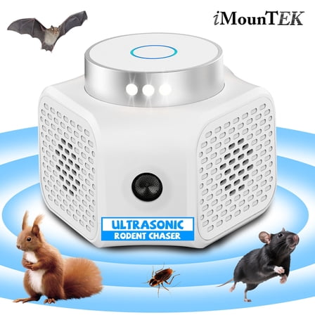 Imountek 1Pc 360° Ultrasonic Pest Repellent Electronic Plug in Mouse Blocker with 4 Modes for Indoor Use