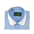 thumbnail image 6 of Men 100% Cotton Shirt CIERO MONTERO Turkey #STN 258 Blue/White Collar Slim Fit, 6 of 6