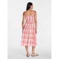 thumbnail image 3 of Time and Tru Women's Sleeveless Smocked Cotton Peasant Midi Dress, Sizes XS-XXXL, 3 of 5