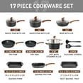 thumbnail image 3 of MF Studio 17 Pieces Cookware & Bakeware Set Granite Nonstick Pots and Pans Set, Black, 3 of 11