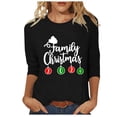 thumbnail image 2 of Aqestyerly Hauts de Noël pour Femmes Mode Féminine T-Shirt Imprimé de Noël Manches 3/4 Blouse Col Rond Hauts Décontractés, 2 of 5