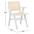 thumbnail image 3 of SAFAVIEH Couture Hattie Coastal Cane Solid Dining Armchair, White/Natural (Set of 2), 3 of 12