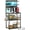 Black Oak, variant on Bakers Rack with Power Outlets, 5 Tiers Coffee Station with LED Lights, Kitchen Storage Shelf with S-Hooks, Black Oak