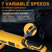 Car Buffer Polisher, 2000W 7 inch/6 inch/5inch Rotary Buffer Polisher with 7 Variable Speed 500-3300 RPM, for Car Detailing, Polishing, Waxing