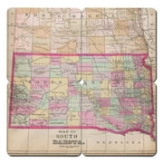 South Dakota Old World Map Coaster