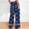 thumbnail image 5 of ClodeEU Women's Boho Print Wide Leg Palazzo Pants,Elastic High Waist Flowy Casual Trousers ,Women's Plus XL, 5 of 5