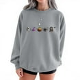 thumbnail image 2 of Women Spooky Season Sweatshirt Embroidered Solid Color Halloween Pullover Casual Long Sleeve Fall Holiday Top, 2 of 3