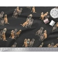 thumbnail image 3 of Soimoi Polyester Crepe Fabric Beagle,Cane Corso & English Cocker Spaniel Dog Print Fabric by The Yard 42 Inch Wide, 3 of 5