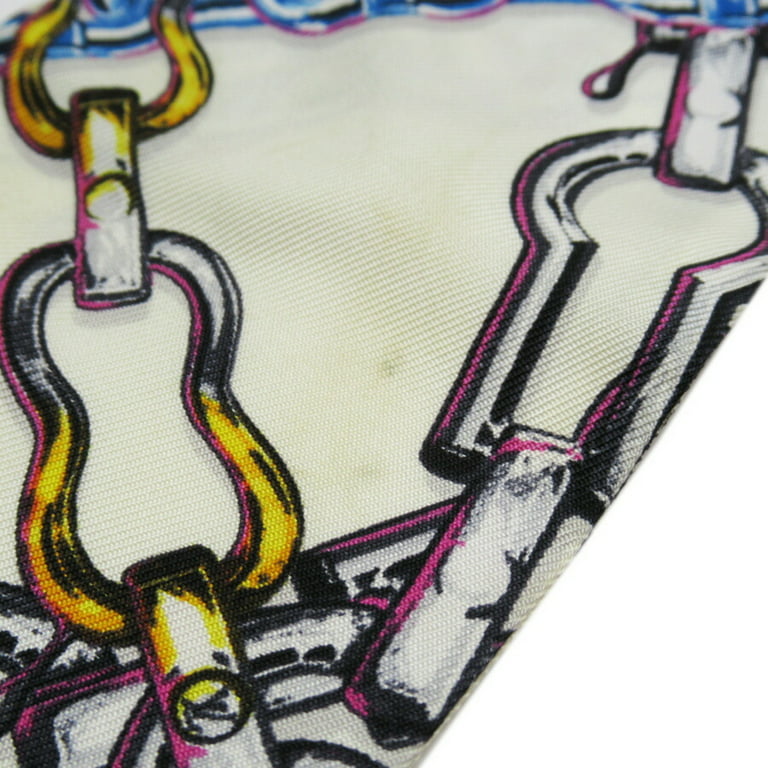 Multicolor Silk Monogram Chain Scarf