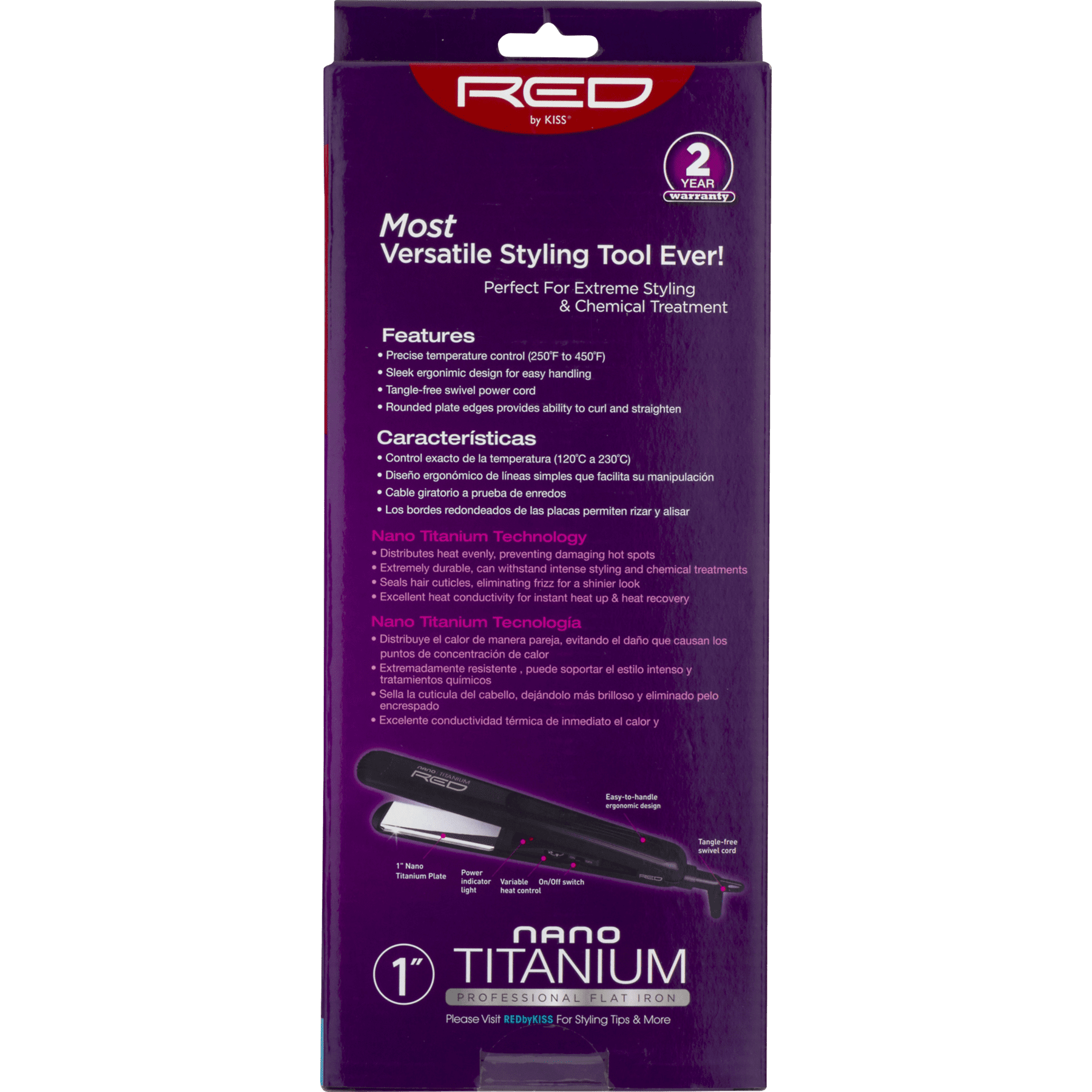 red kiss titanium flat iron