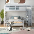 thumbnail image 4 of Costway Twin Over Twin Loft Bunk Bed Wood w/Bookcase Guardrail Ladder Kids Bedroom, 4 of 10