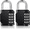 2P, Black, variant on 2 password locks, outdoor 4-digit password padlock, school lock, gym lock (Silver)
