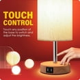 thumbnail image 4 of Touch Control Bedside Lamps with USB Port - 3 Way Dimmable Nightstand  Set of 2 with Fabric Shade for Bedroom, Living Room, Office, 4 of 6