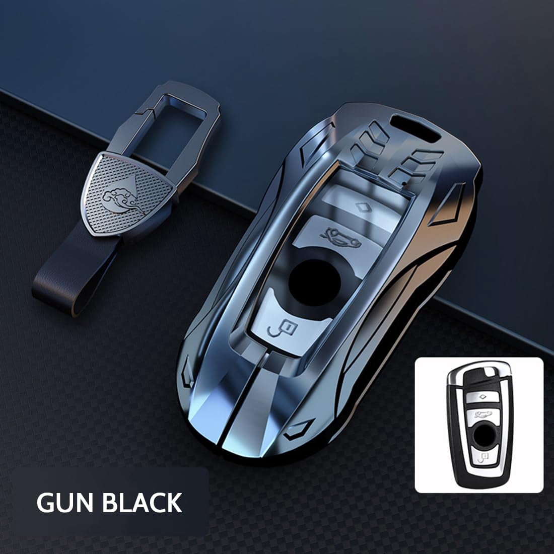 Key Cover Case, Zinc Alloy Key Fob Shell Compatible for BMW X1 X3 X4 X5 X6 1 2 4 5 6 7 M3 M5 M6 GT3 GT5 G30